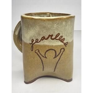 FEARLESS Tripod MUG Chapel Hill North Carolina Pottery Handmade Artisan GIFT